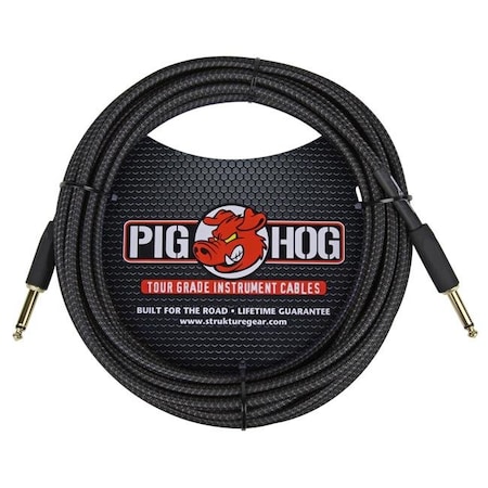 Ace Products Group Ace Products Group PCH20BK Woven Jacket Tour Grade Instrument Cable; 20 ft. - Black Woven PCH20BK